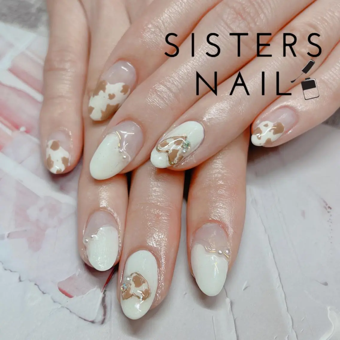 ネイル アートネイル フレンチネイル 春ネイル 冬ネイル ハンドネイル ハンドケア sisters nail.fのネイルデザイン