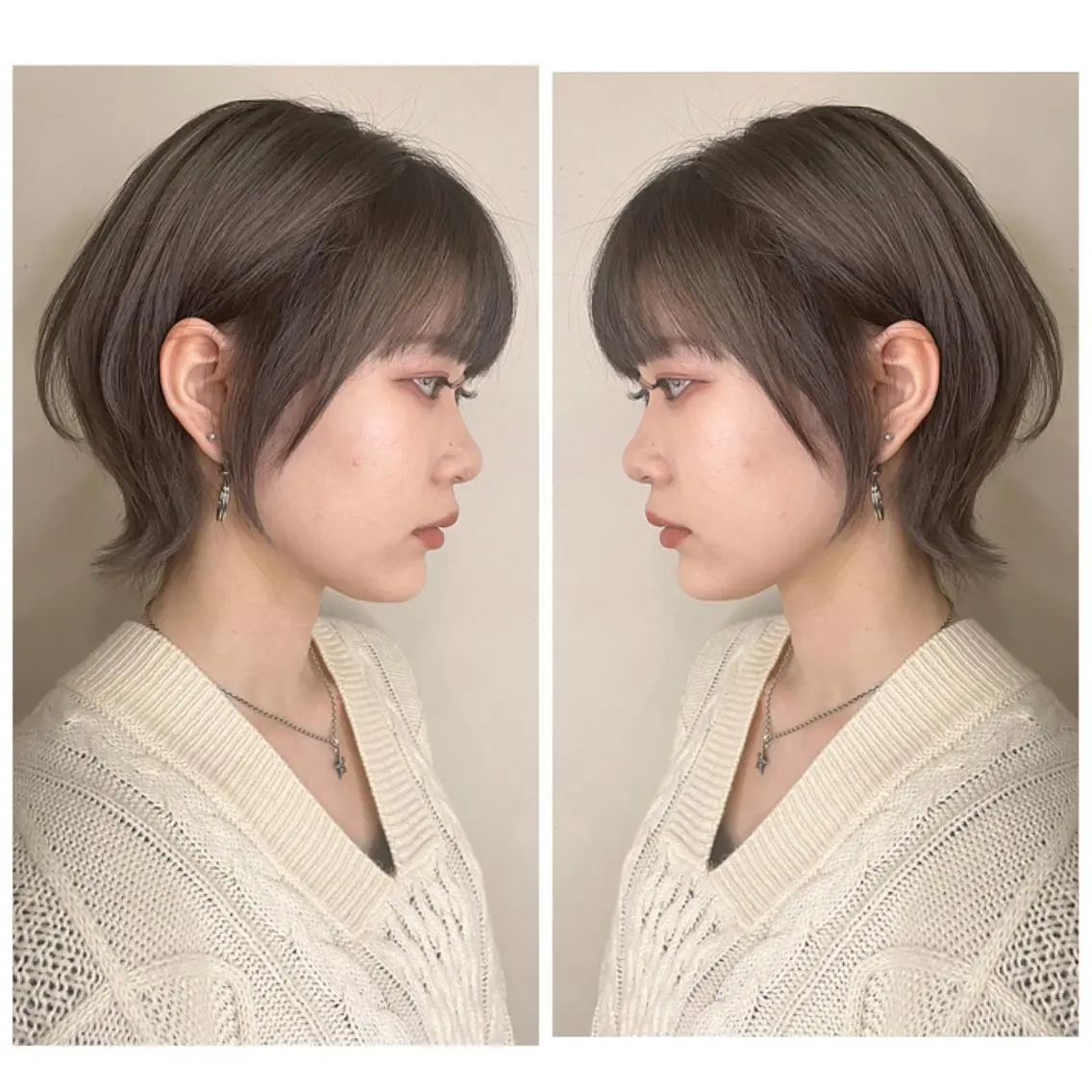 ショート カラー ショートボブ ハンサムショート 丸みショート デザインカラー ハイライトカラー ヘアカラー トリートメント 京都大人女性ショート 徒歩1分/秋山のヘアスタイル