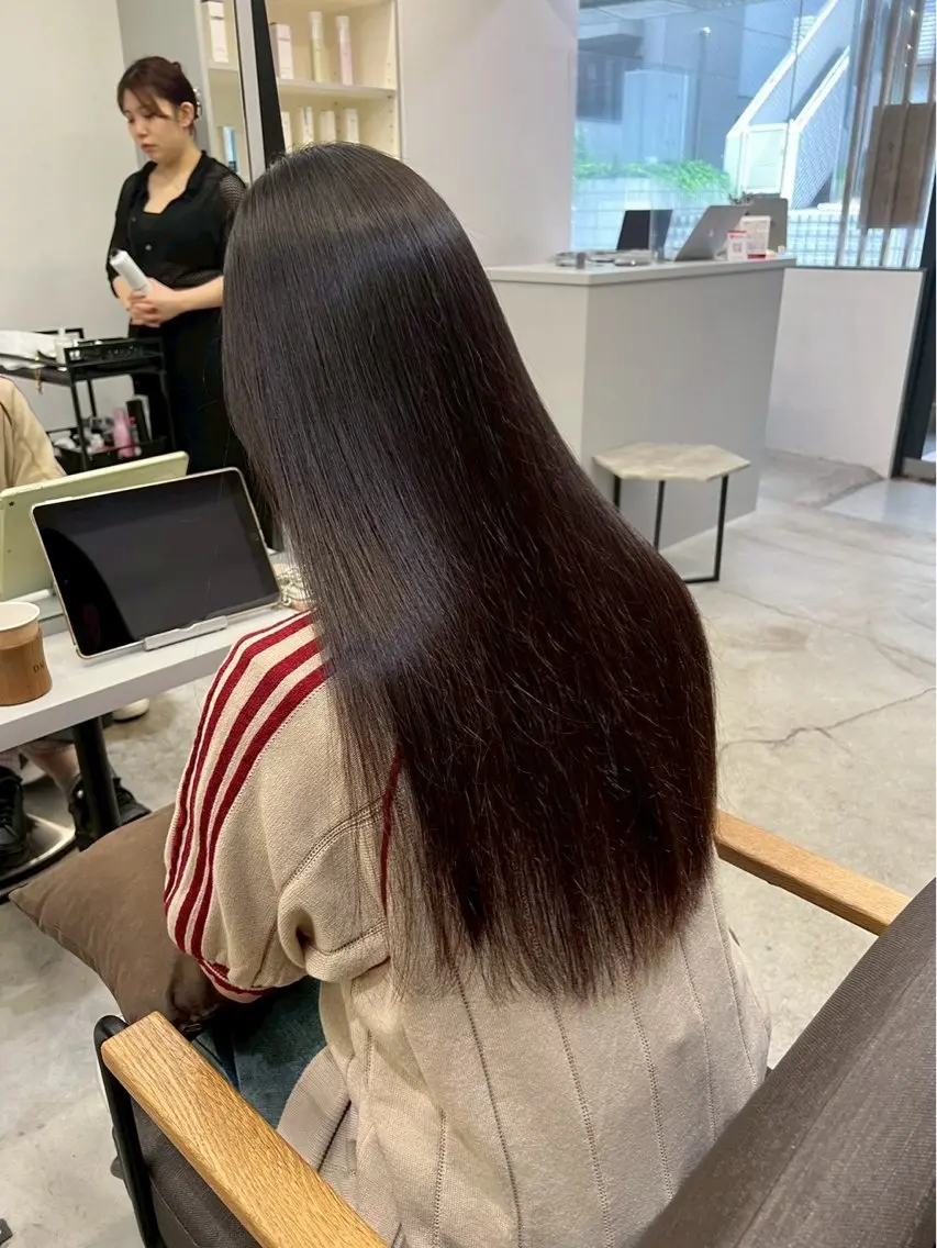 ロング パーマ 縮毛矯正 ハイトーンカラー が絶対可愛い✨泰聖✨のヘアスタイル