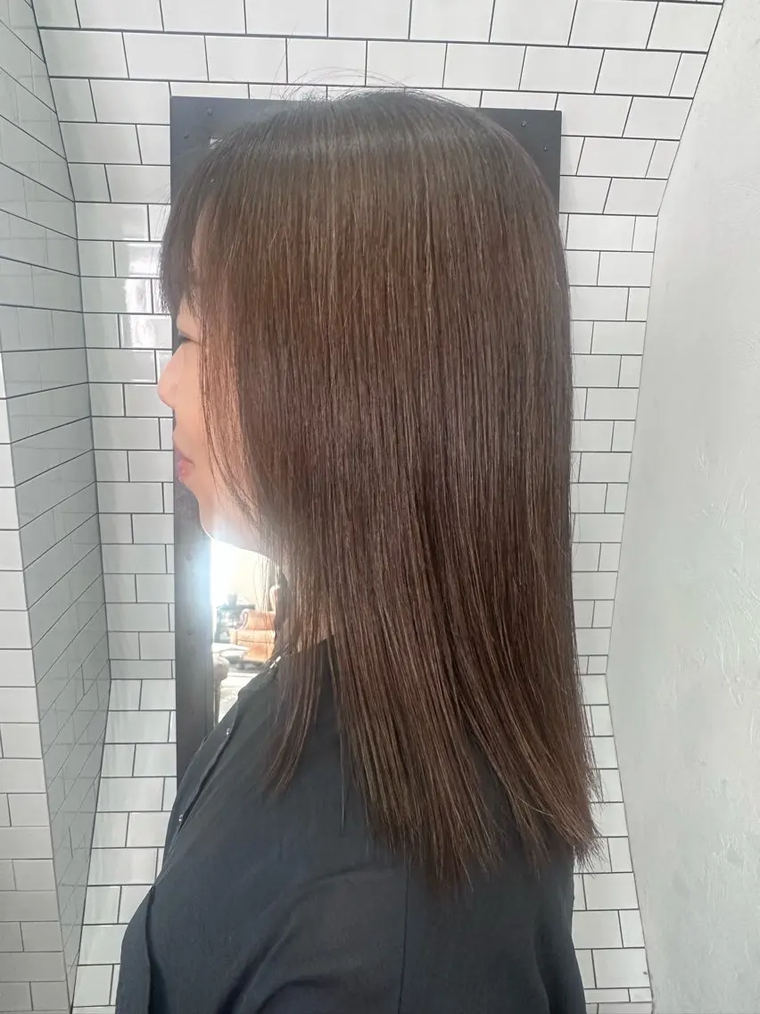 ミディアム カット 縮毛矯正 妙見 知洋のヘアスタイル