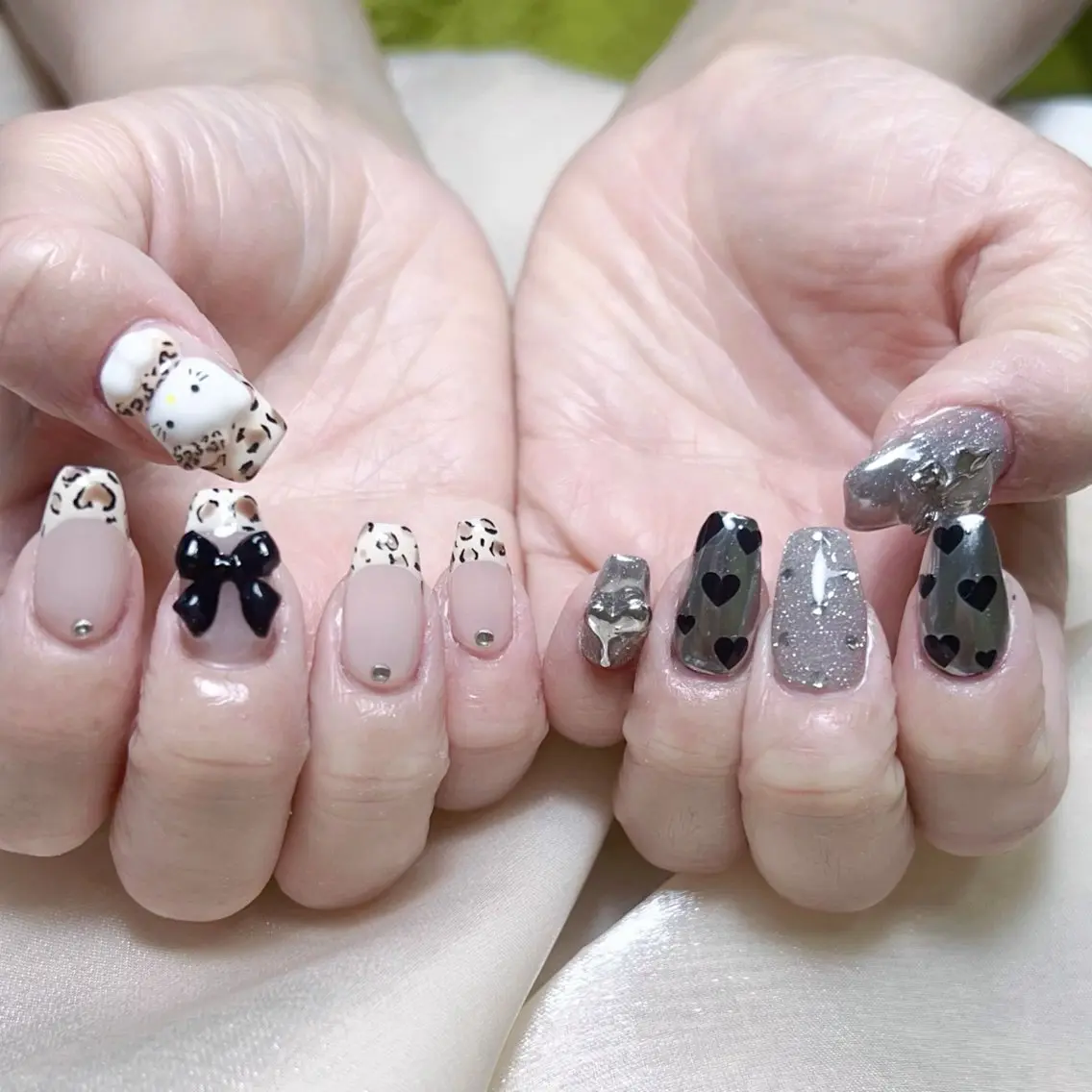 メンズ ネイル メンズ韓国風 アートネイル オーロラネイル ガーリー キラキラネイル ハンドネイル Nail salon 木にいるのネイルデザイン