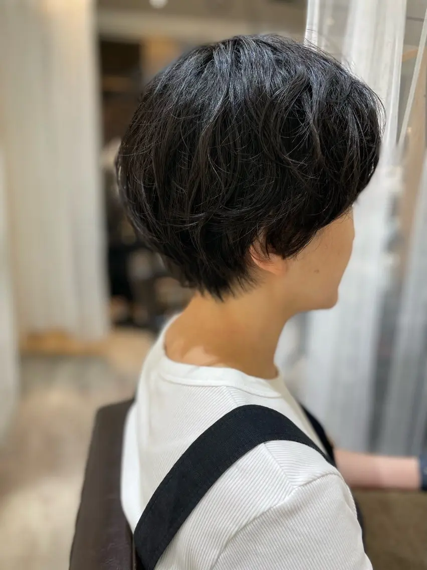 ショート パーマ ショートヘア hair make powder 薮本のヘアスタイル