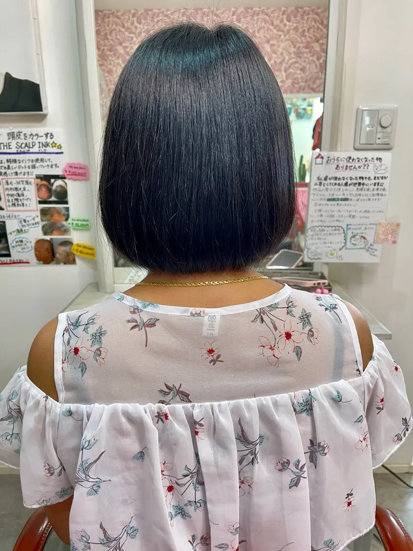 ミディアム 縮毛矯正 女性理容師 黒岩　さちのヘアスタイル