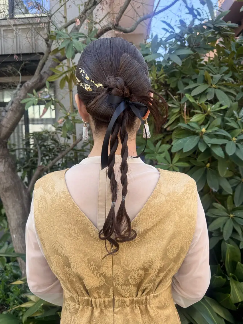 セミロング ヘアアレンジ ヘアセット 🎗️【ヘアセット 美眉】吉川玲🎗️のヘアスタイル