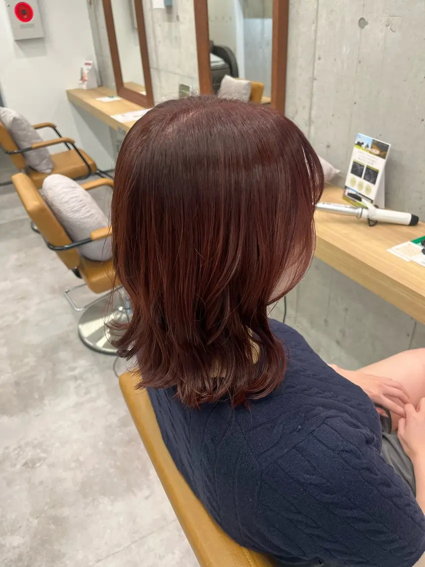 ミディアム カラー mai/天神美容室 【丸みショート】のヘアスタイル