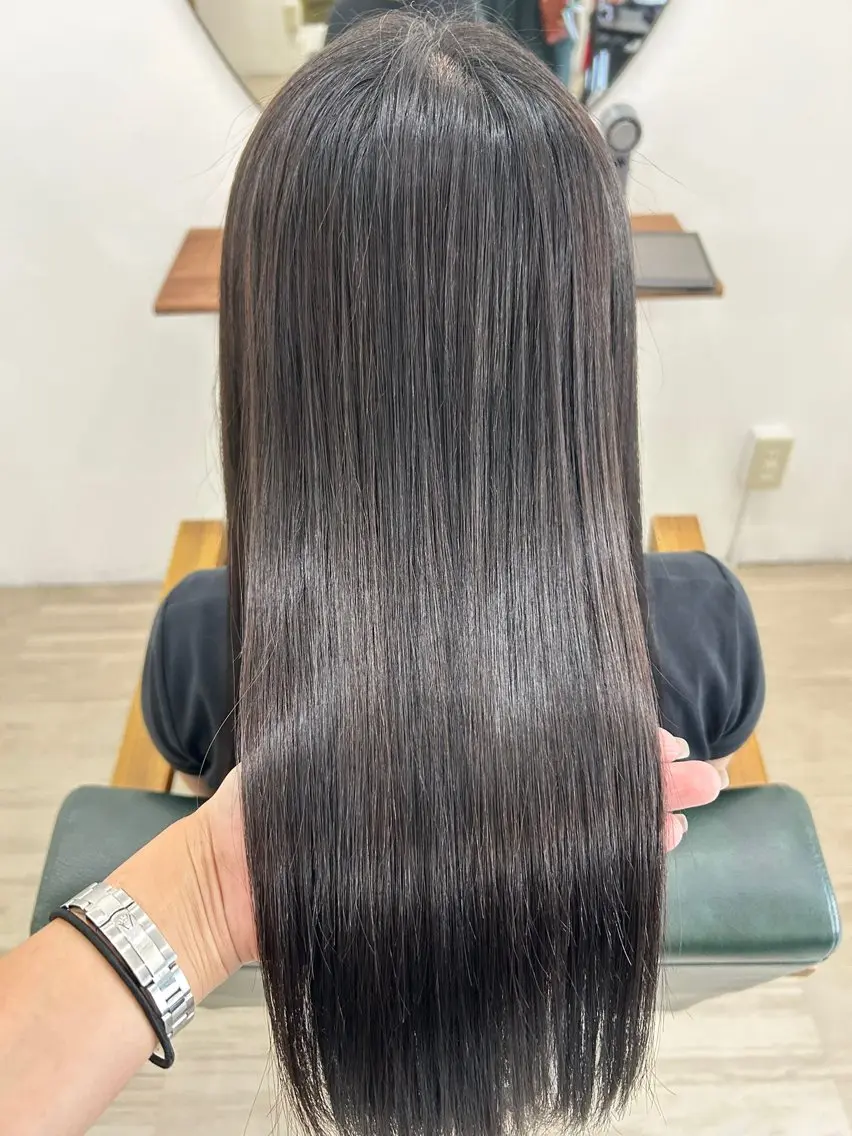 ロング カラー 透明感カラー 髪質改善 ヘアカラー 藤田 莉々子のヘアスタイル