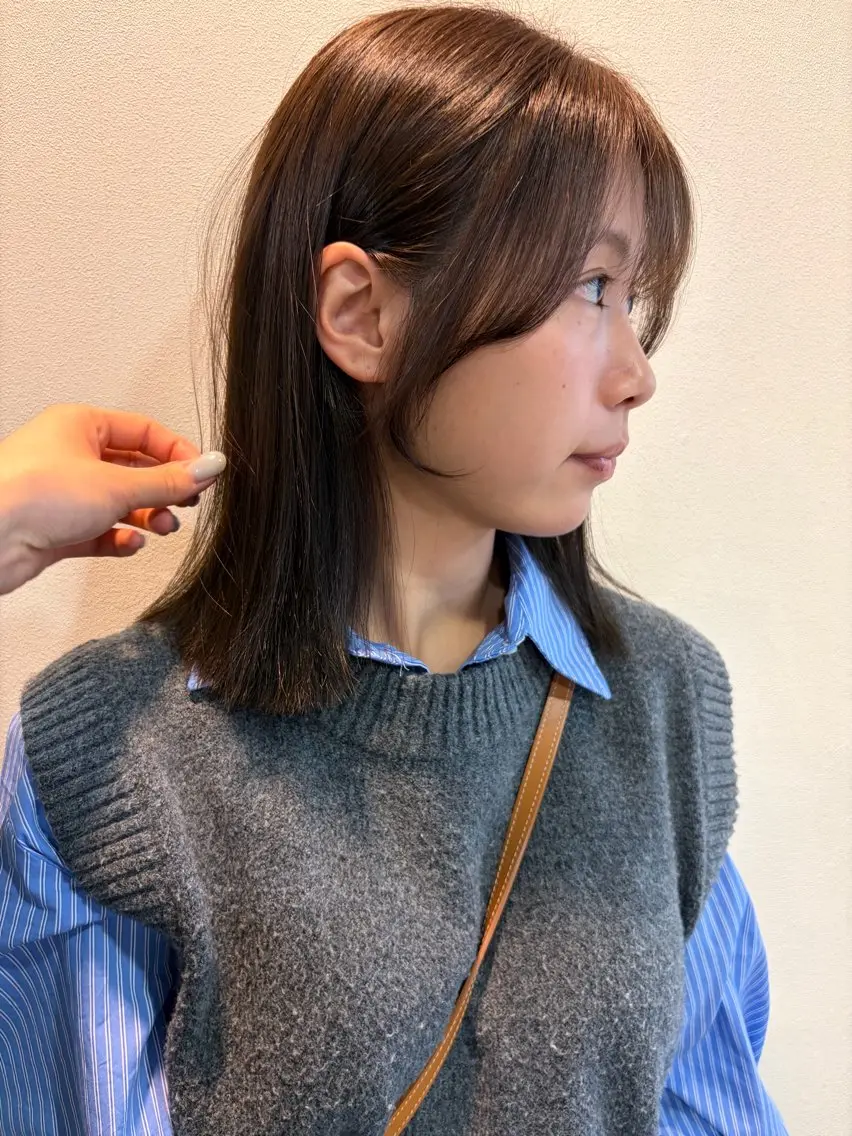 ミディアム ヘアカラー トリートメント ボブパーマ／アレンジ Onのヘアスタイル
