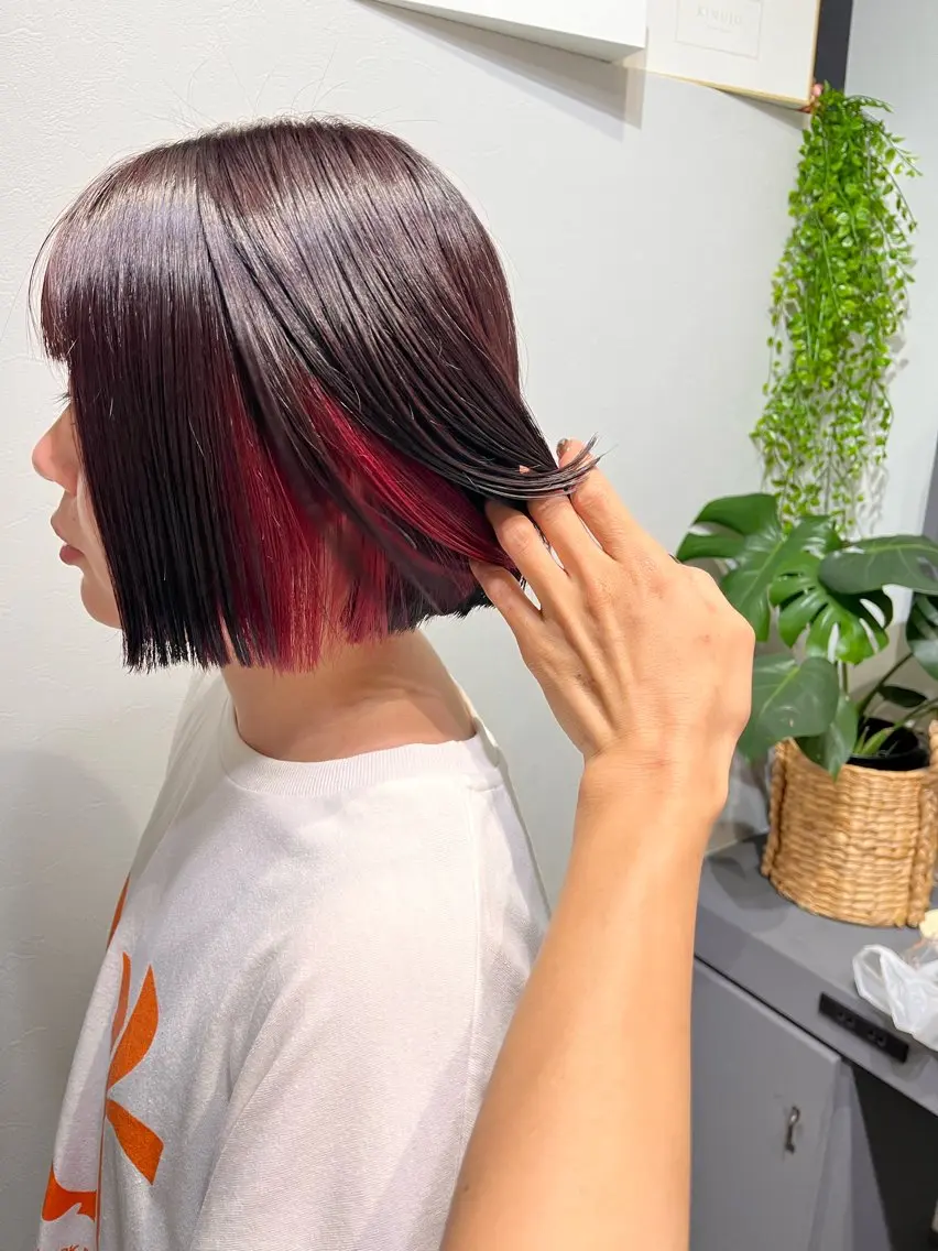 ミディアム カット ヘアカラー 堀越 エリのヘアスタイル