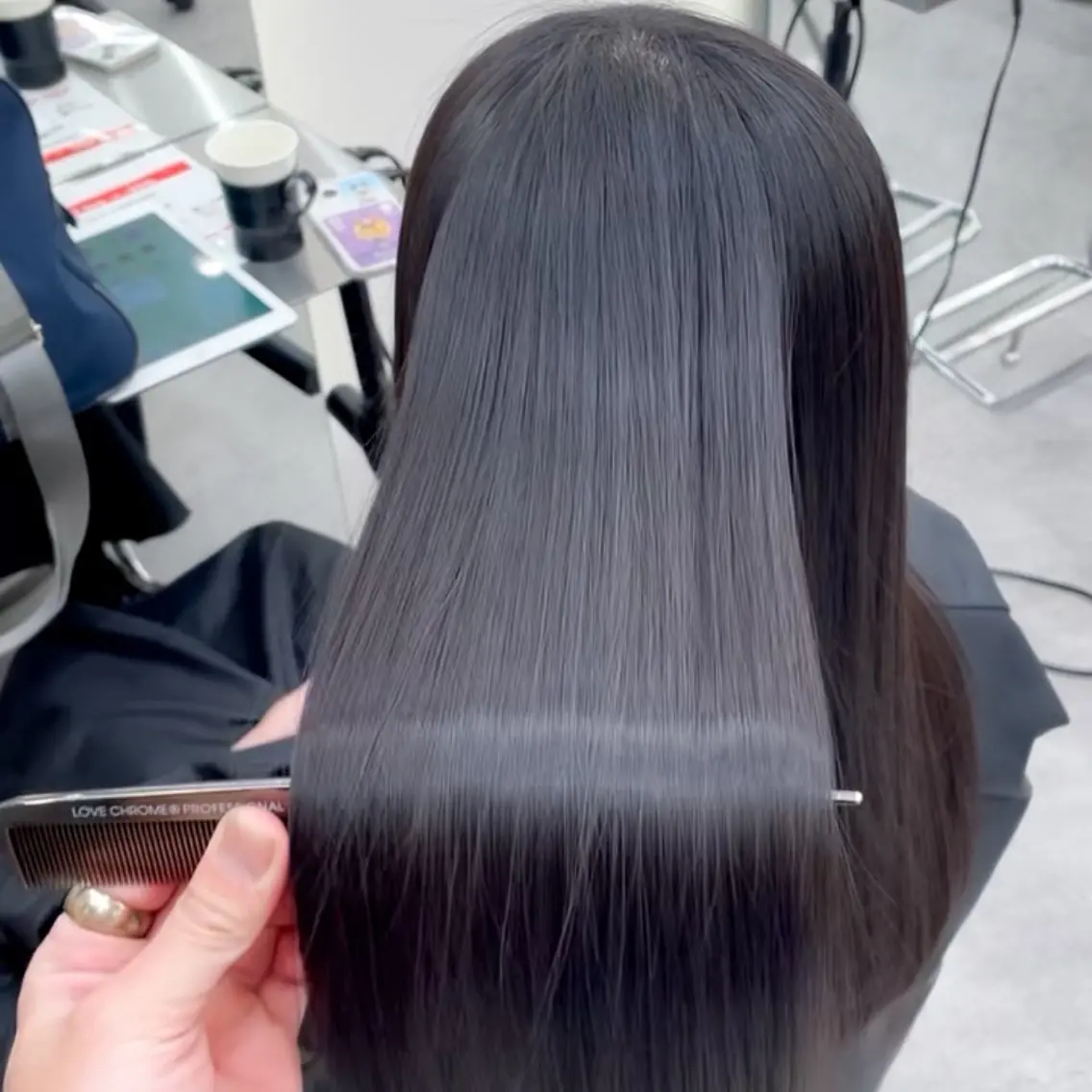 ロング カット トリートメント 縮毛矯正/ストンボブ Wカラー💎ヒデジのヘアスタイル