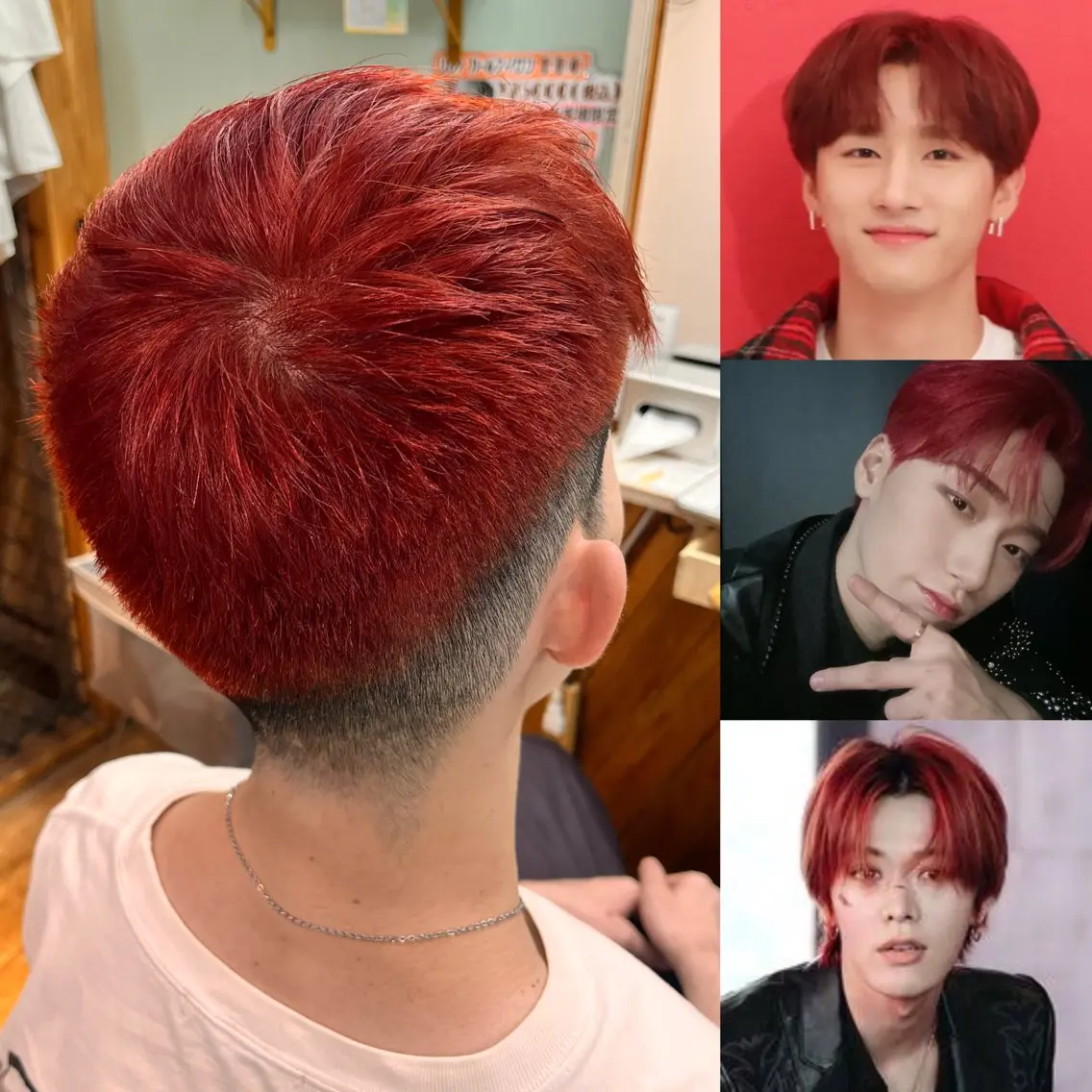 ショート カラー メンズ ブラウンカラー レッドカラー ヘアカラー CORE もえかのヘアスタイル