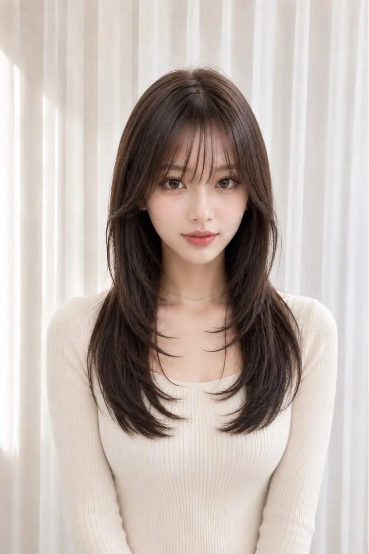 ロング カラー カット ヘアカラー トリートメント ヘッドスパ 💎レイヤー/韓国 💎石戸谷のヘアスタイル