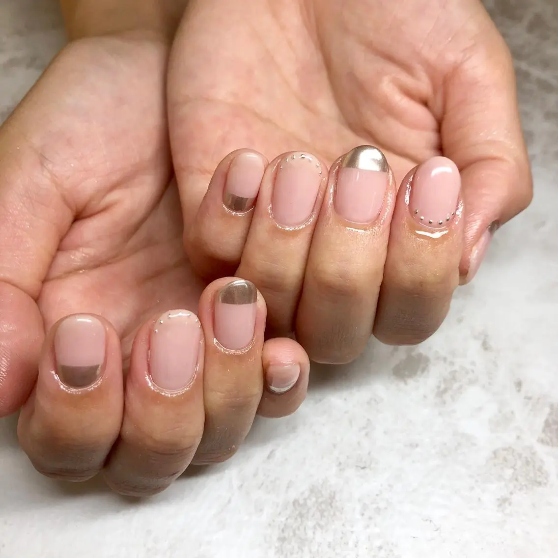 ネイル ミラーネイル ハンドネイル shiro ハルカのネイルデザイン