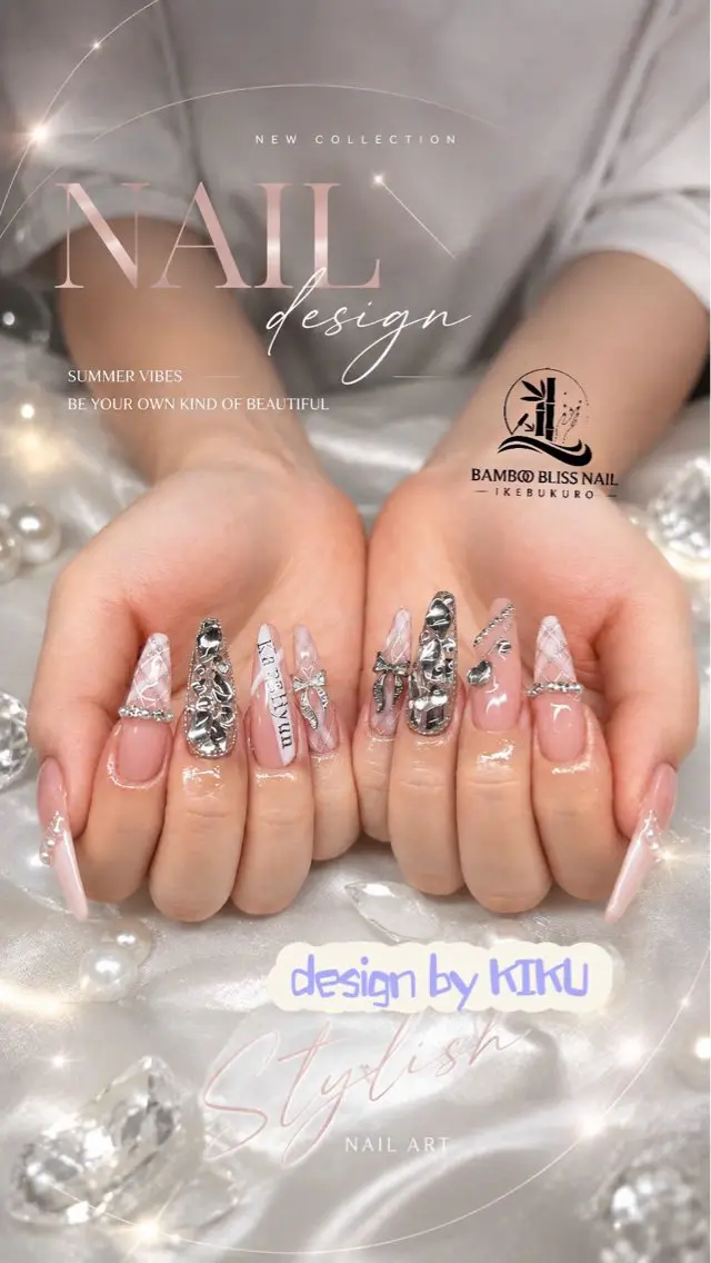 ネイル アートネイル オーロラネイル クリアネイル 長さ出し フレンチネイル ハンドネイル HOT Nail Salonのネイルデザイン