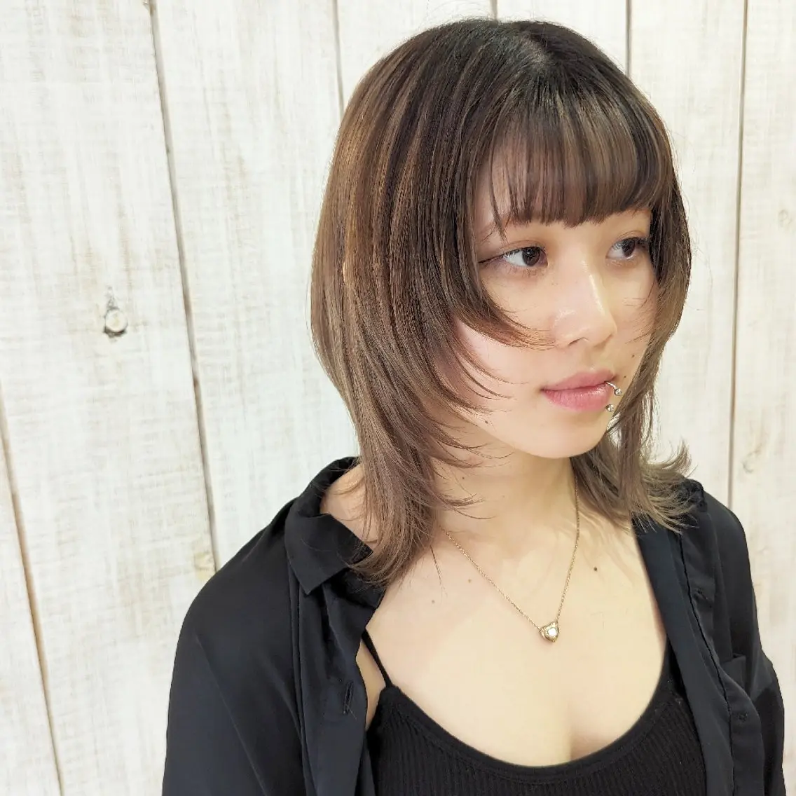 ミディアム 宮下 敦のヘアスタイル