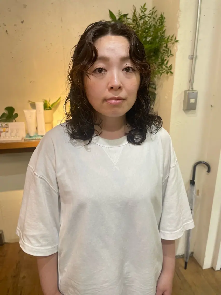 ミディアム パーマ カット ヘアカラー パーマ YUKI 新宿カット パーマ/カラーのヘアスタイル