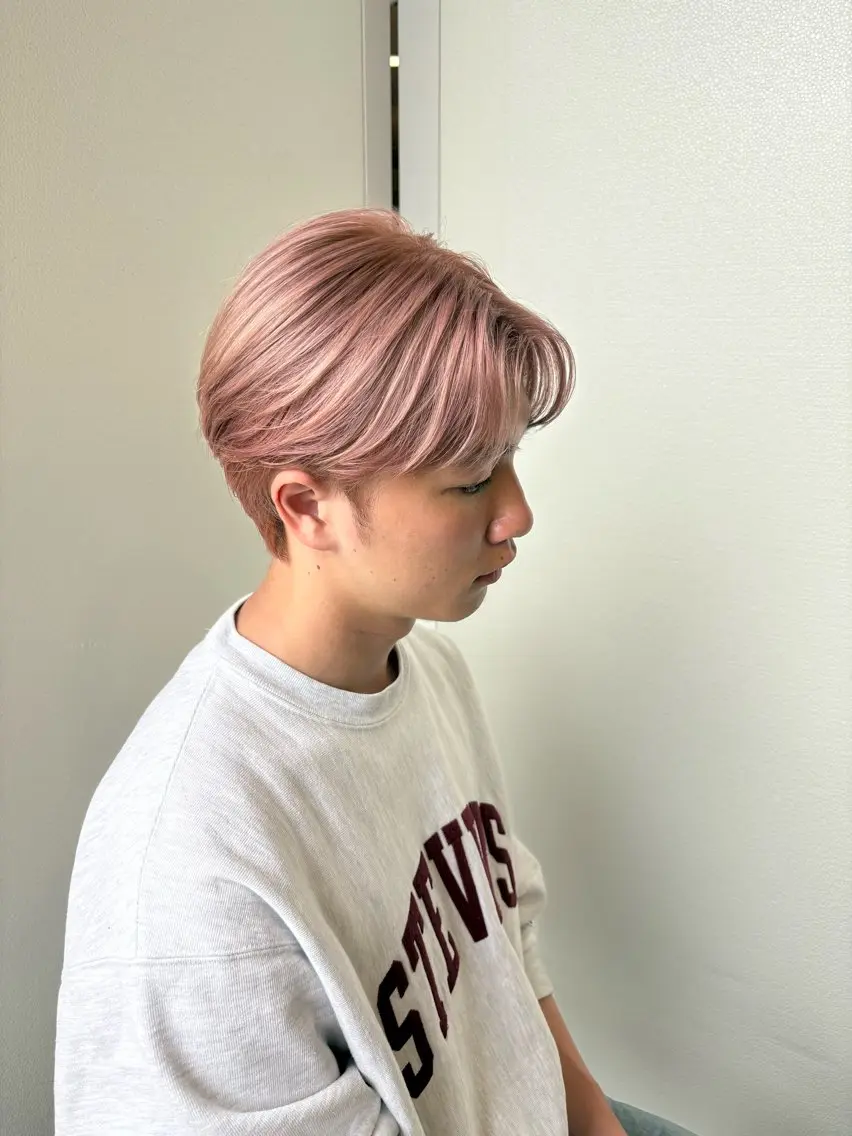 カラー メンズ ピンクカラー SARAJU仁川 _aya🌼のヘアスタイル