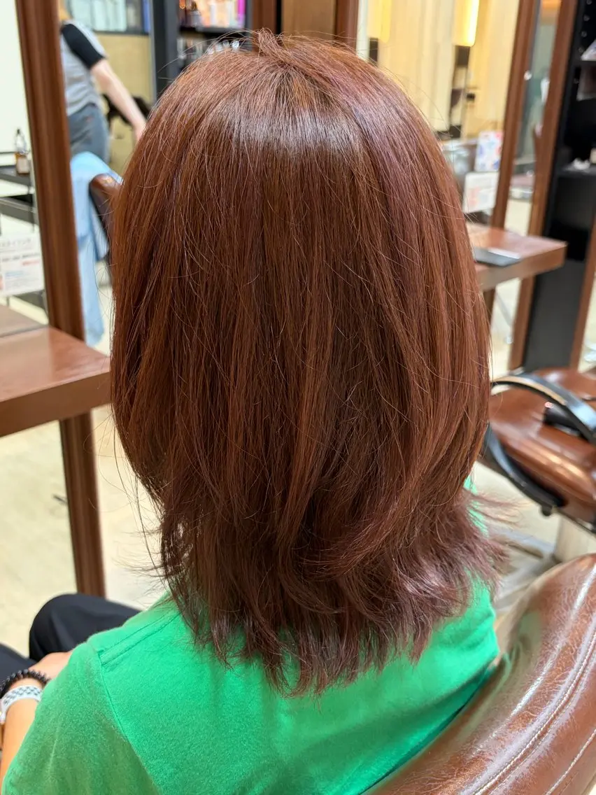 ミディアム カラー ヘアカラー 西村 瑠菜のヘアスタイル