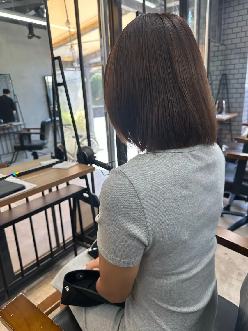 ミディアム カラー ブラウンカラー 透明感カラー ミルクティーブラウン ヘアカラー 巽 滉太のヘアスタイル