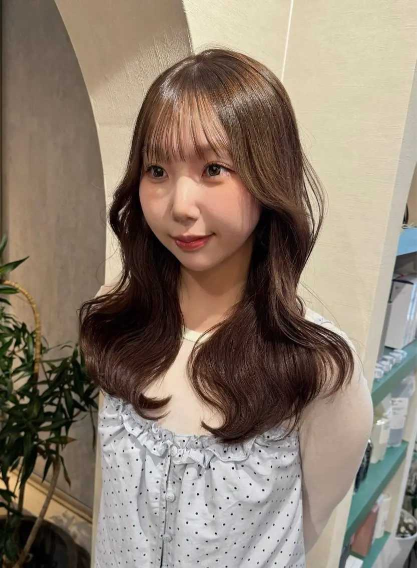 セミロング カラー トリートメント カット ヘアカラー トリートメント ヘアセット 🫧札幌ブリーチなし 透明感カラーゆん🫧のヘアスタイル
