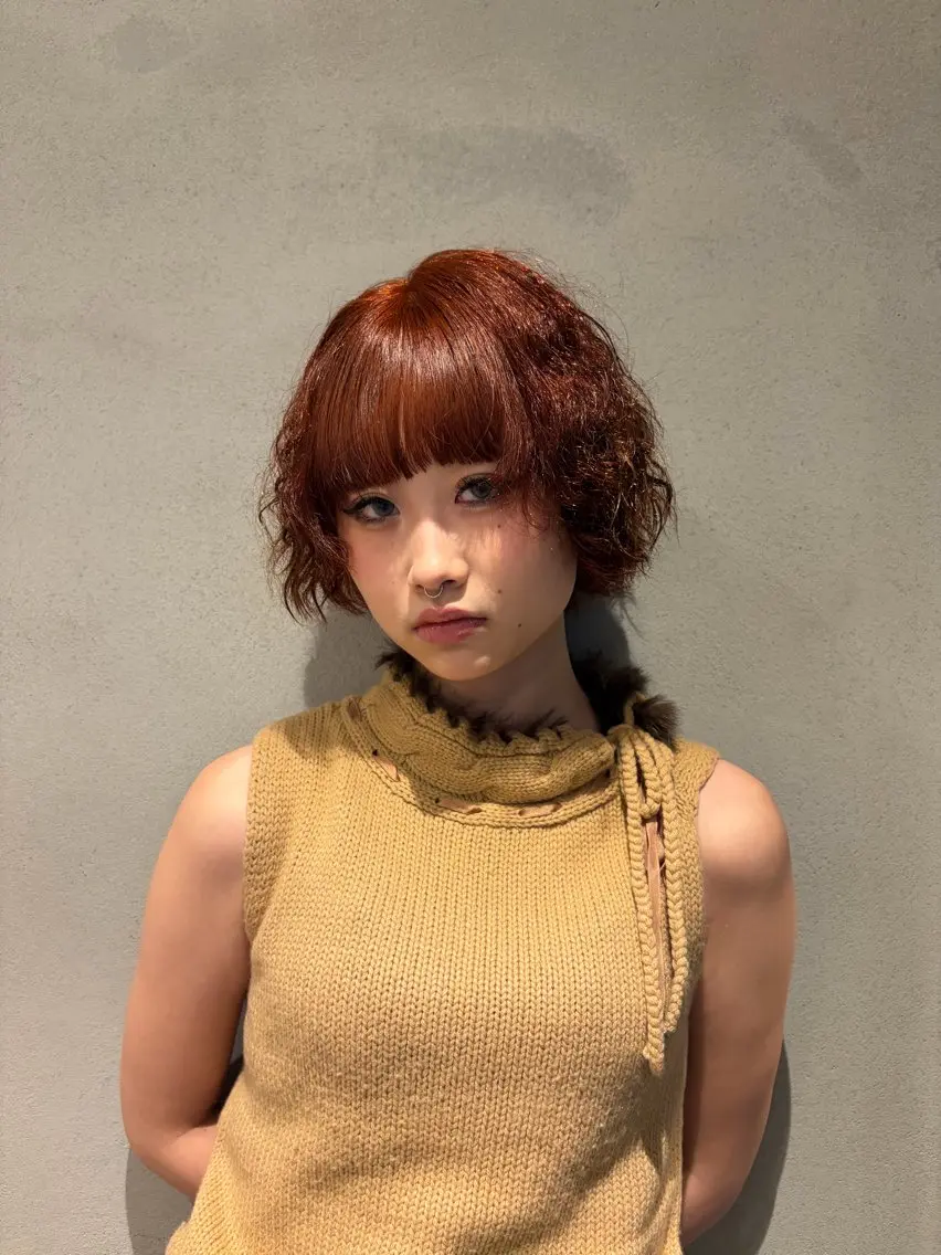 ショート カラー パーマ ヘアカラー Canna kotoriのヘアスタイル
