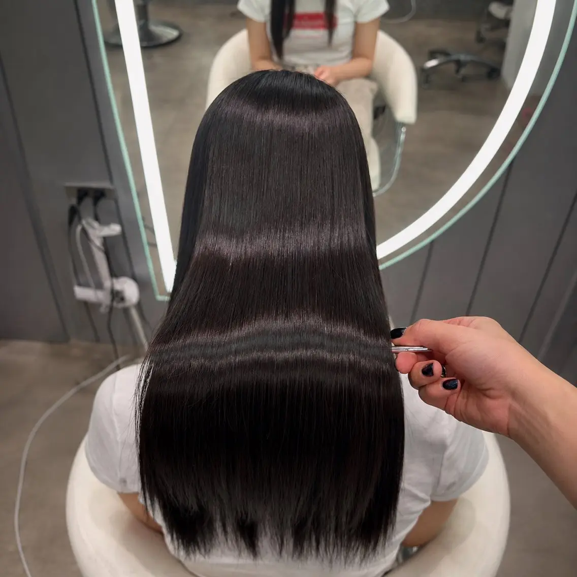 ロング ヘアアレンジ ボブ 顔周りカット ハッシュカット ハイレイヤー 髪質改善 縮毛矯正 トリートメント ヘアセット 大宮縮毛矯正💖韓国 レイヤー✂️櫻井のヘアスタイル