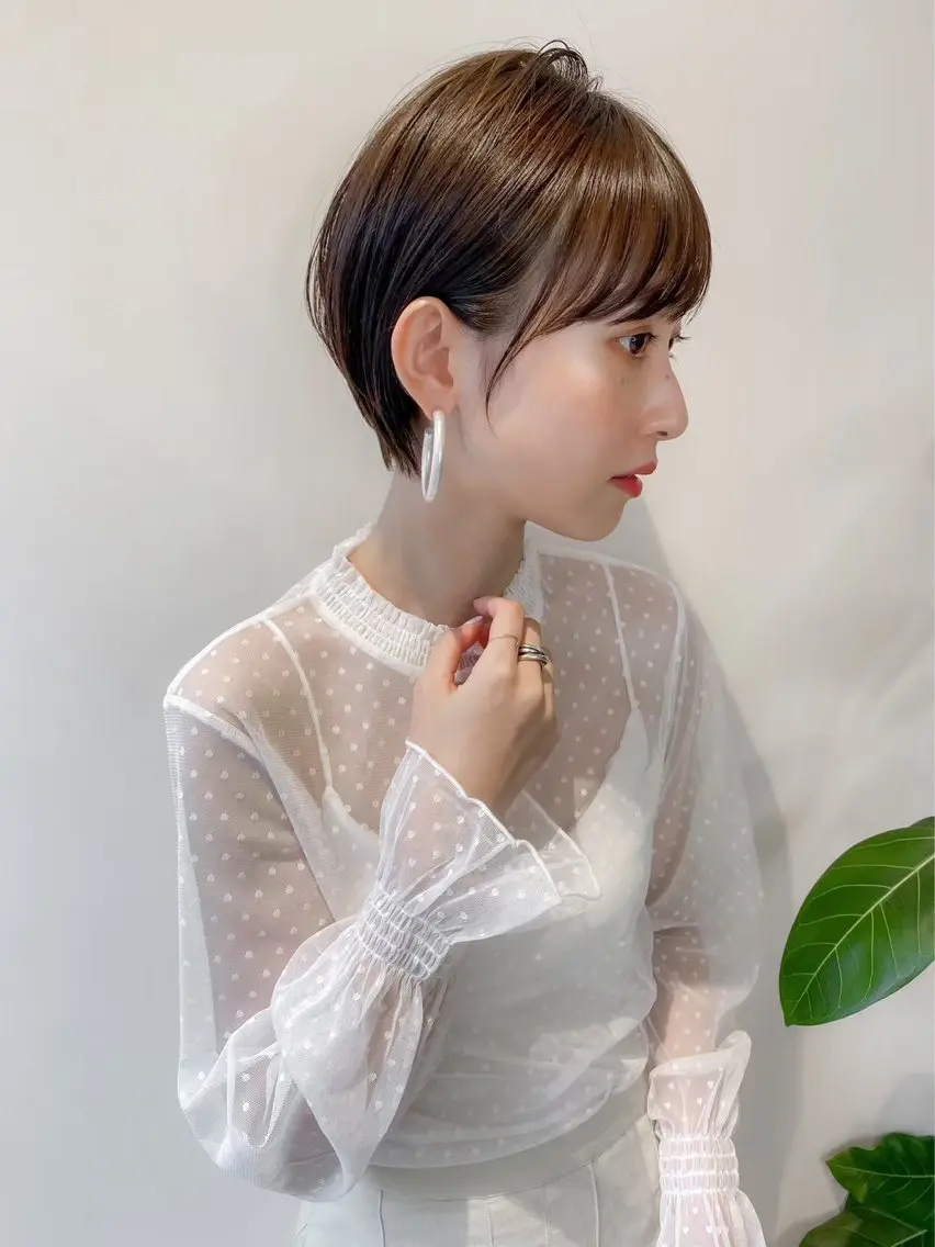 ショート カラー ショートヘア 髪質改善縮毛矯正 ボブレイヤーRINAのヘアスタイル