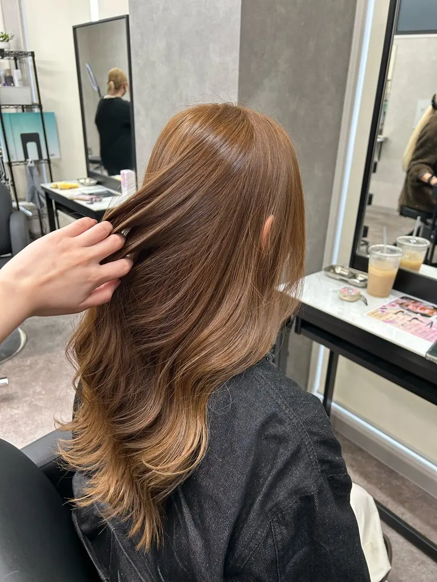カラー ベージュカラー 透明感カラー 筑紫野美容師 すずのヘアスタイル