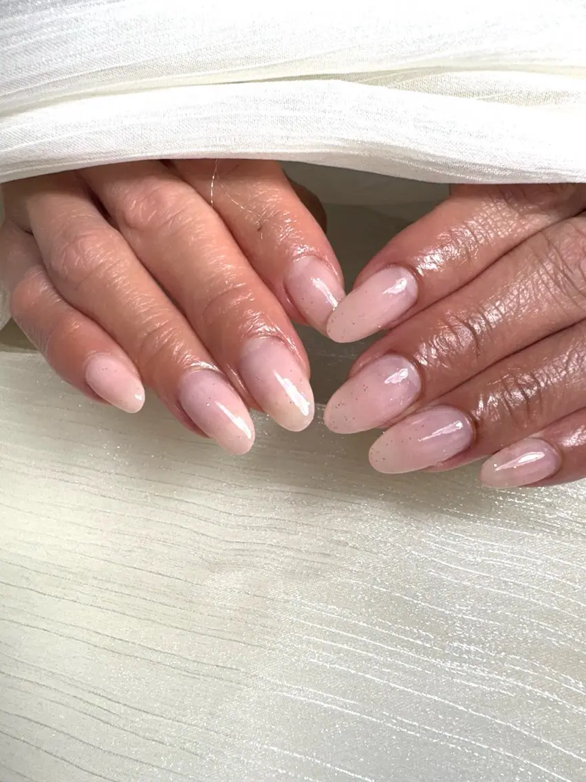 ネイル ラメ(グリッター) ワンカラーネイル ピンク ハンドネイル nail salon minthのネイルデザイン