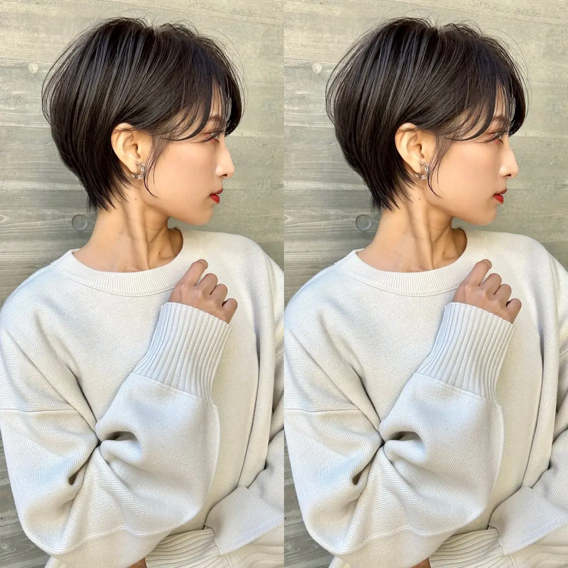 ショート カラー ボブ 顔周りカット 韓国風ヘア レイヤーカット ショートヘア 表参道ショート・ボブ 特化/たかつのヘアスタイル