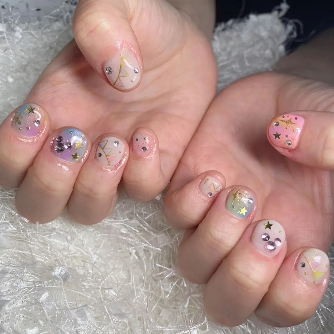ネイル 長さ出し フレンチネイル ジェルネイル グラデーション 韓国ネイル ハンドネイル Nail&eye Belire 新宿のネイルデザイン