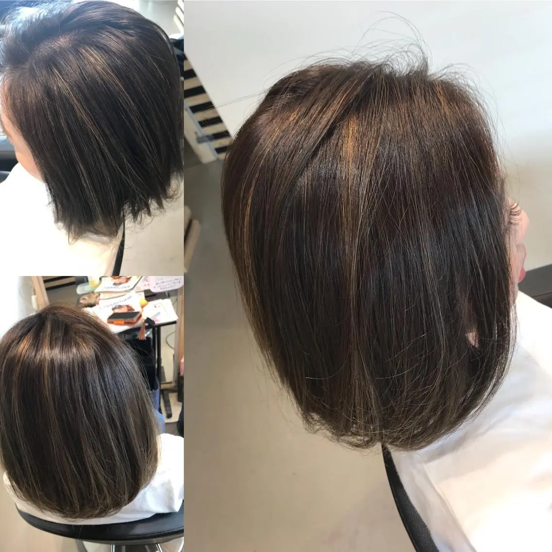 ミディアム カラー グラデーションカラー グレージュ ハイライトカラー ハイライト ヘアカラー 大久保 隆蔵のヘアスタイル