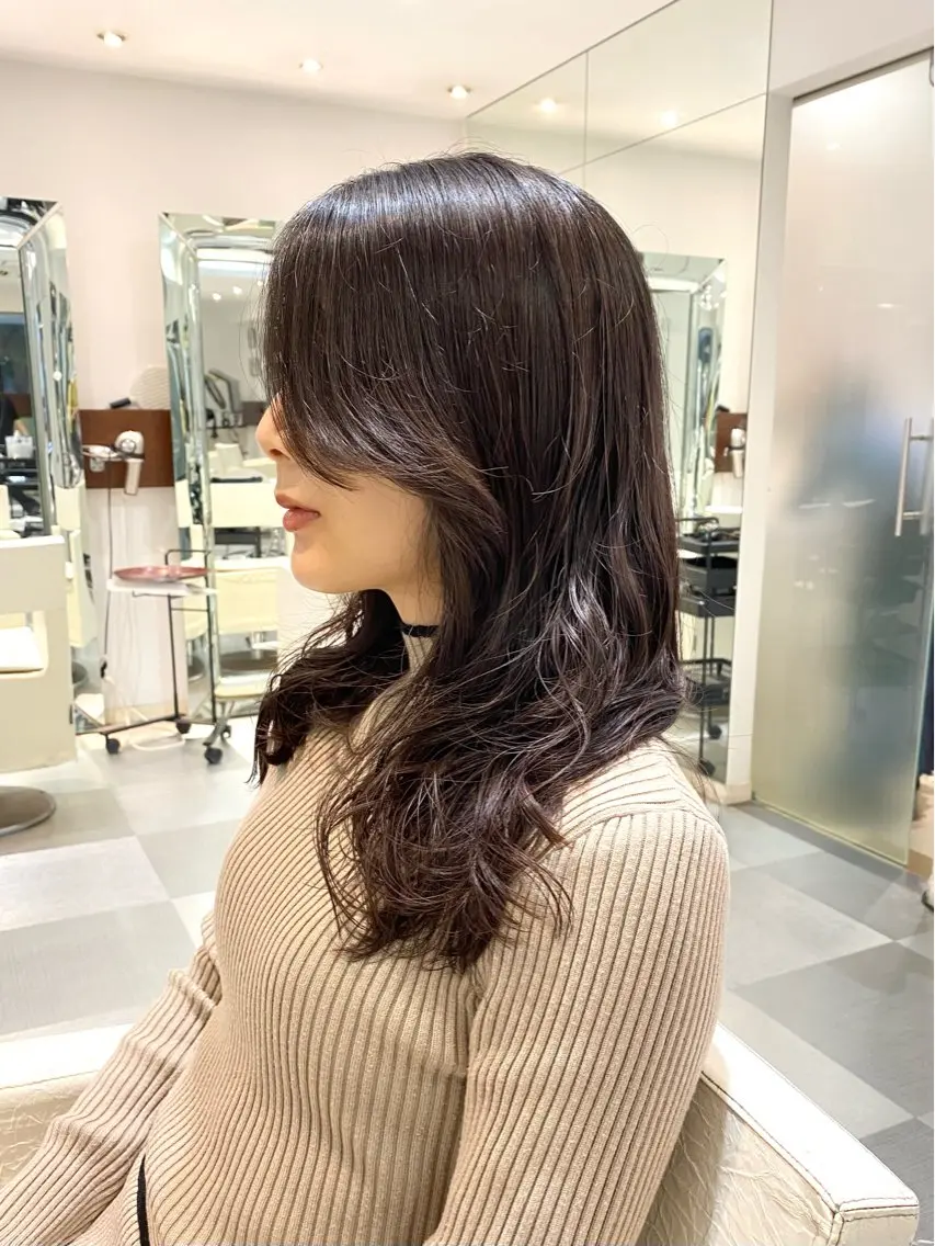 ロング パーマ カット パーマ トリートメント デジタルパーマ 🌀ボブ　萩原　龍のヘアスタイル