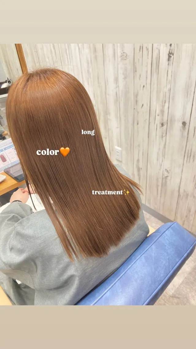 ロング カラー 縮毛矯正✨艶カラー 🤍佐々木彩衣のヘアスタイル