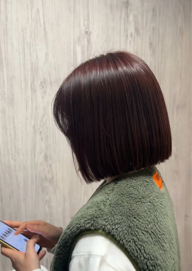 ショート ピンクブラウン ボブ 福岡美容師 SOUTAのヘアスタイル