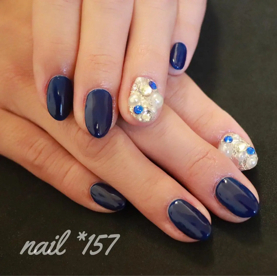 ネイル ネイビー ワンカラーネイル nail*157 .のネイルデザイン
