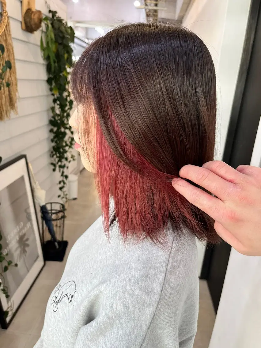 ショート カラー インナーカラー カット ヘアカラー トリートメント ダブルカラー メンズパーマ大成のヘアスタイル