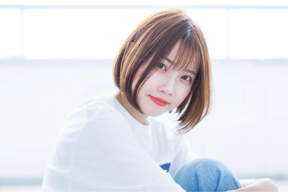 ショート カラー オレンジ ボブ 小野 和摩のヘアスタイル