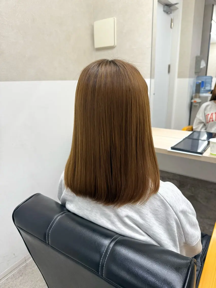 ミディアム 縮毛矯正 GiseL 博多 ほのかのヘアスタイル