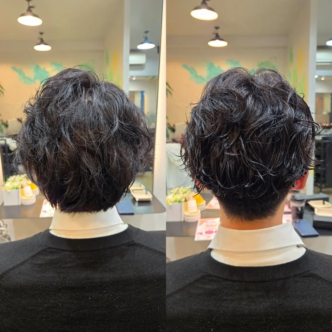 ショート メンズ パーマ 波巻きパーマ カット パーマ 野村 果音(カノン)のヘアスタイル