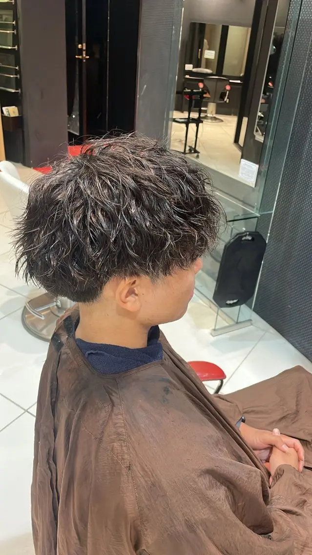 パーマ メンズ カット パーマ 水谷 亮太のヘアスタイル