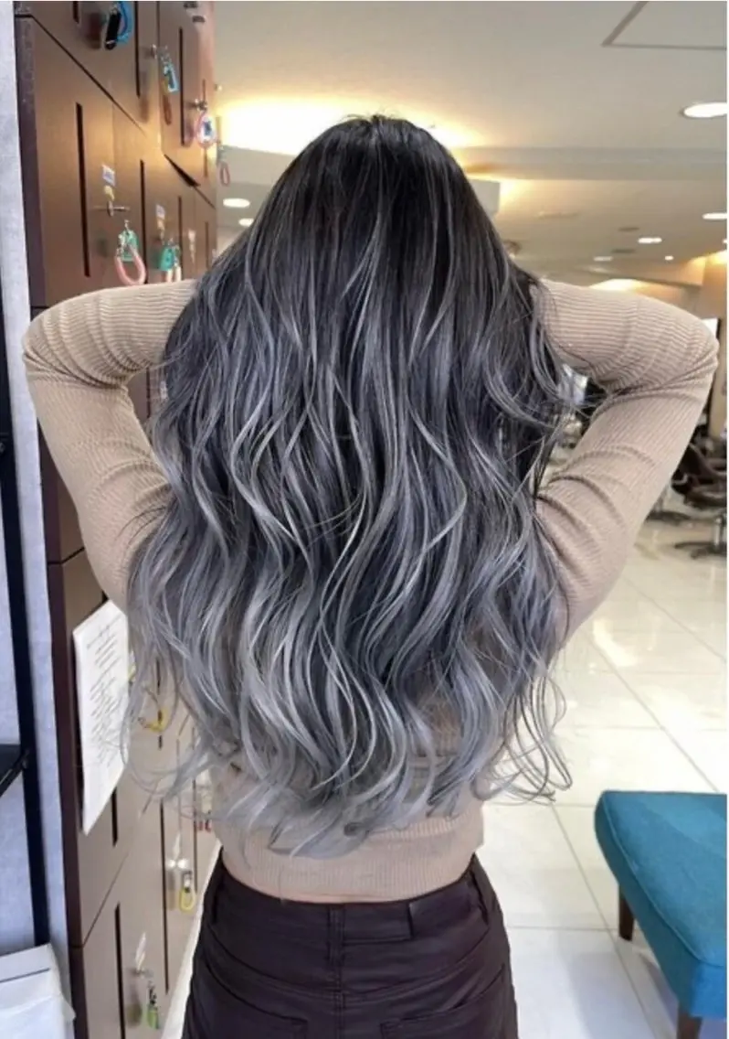 カラー バレイヤージュ ヘアカラー トリートメント グレージュ達人/赤み 消し/ブリーチ/岩崎のヘアスタイル