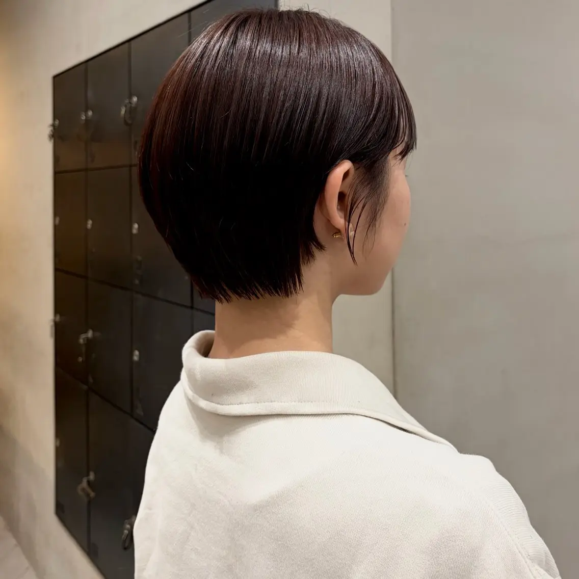 ショート カラー 丸みショート レッドカラー ショートヘア カット ヘアカラー なな/ICI/レイヤ ーパーマ/上前津のヘアスタイル