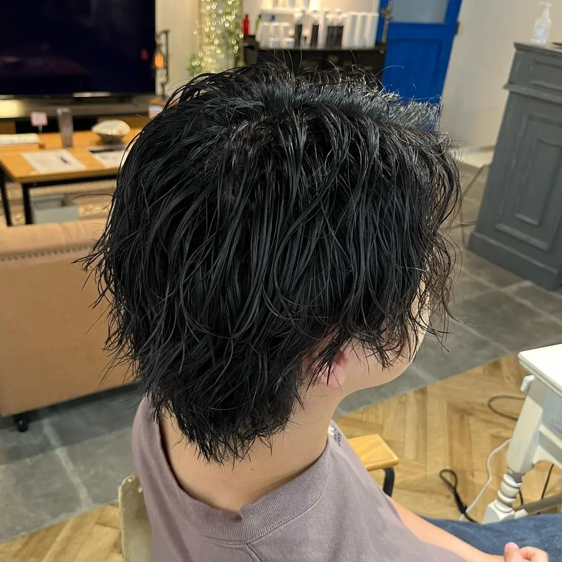 ショート パーマ メンズ メンズウルフカット ウルフカット カット 🫟メンズスタイル 特化型マナ🫟のヘアスタイル