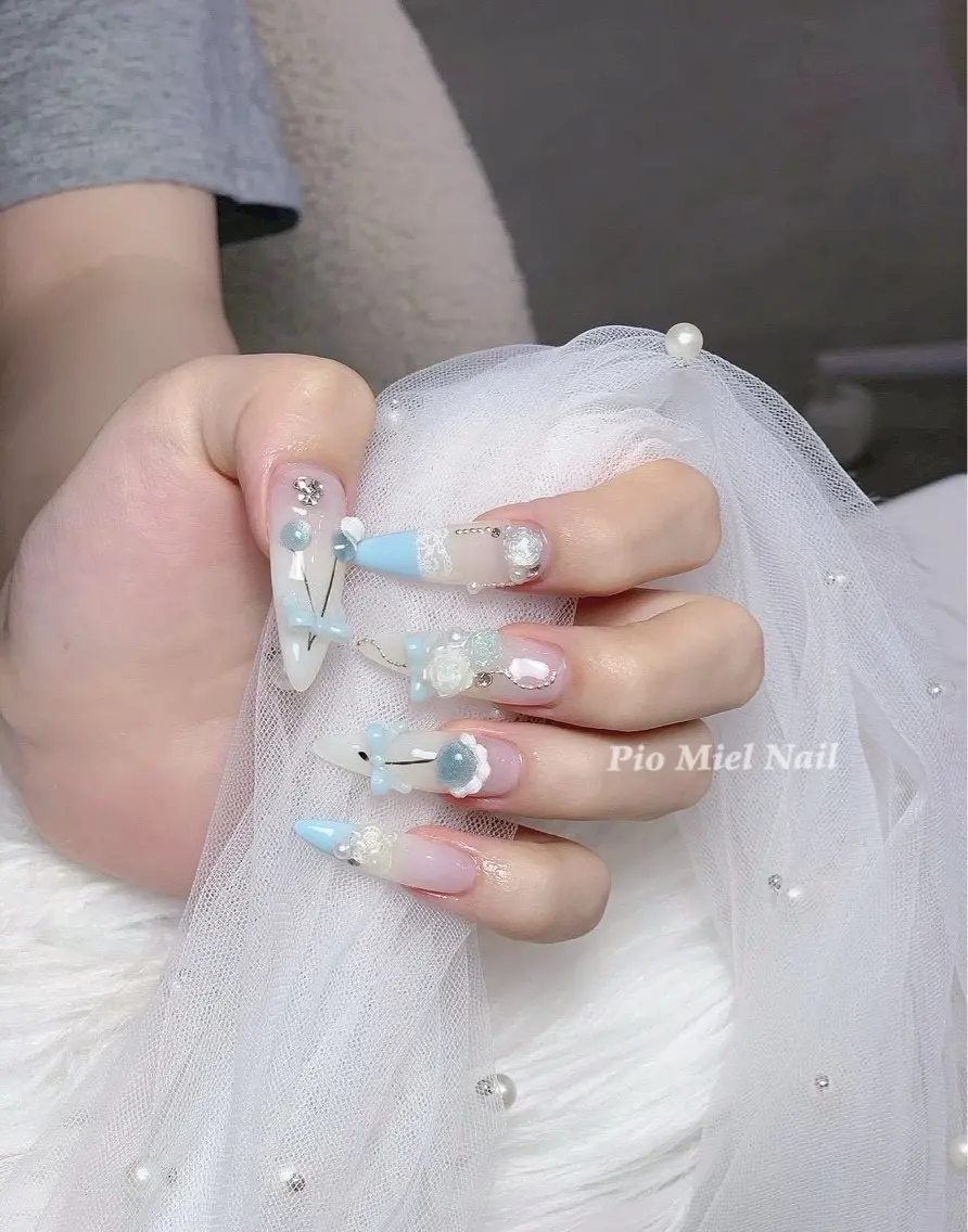 ネイル ハンドネイル HANA 長さだしのネイルデザイン