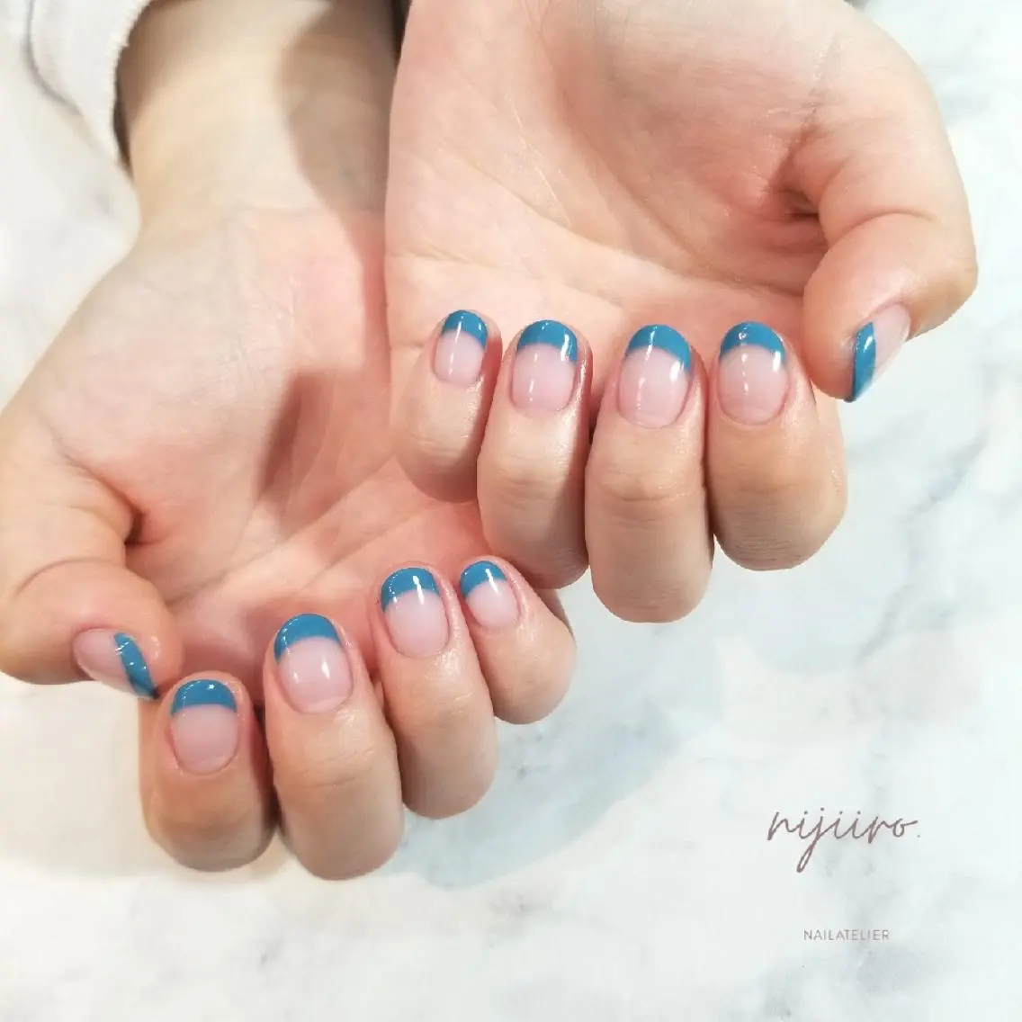 ネイル クリアネイル フレンチネイル ハンドネイル nijiiro🌈 サトウのネイルデザイン