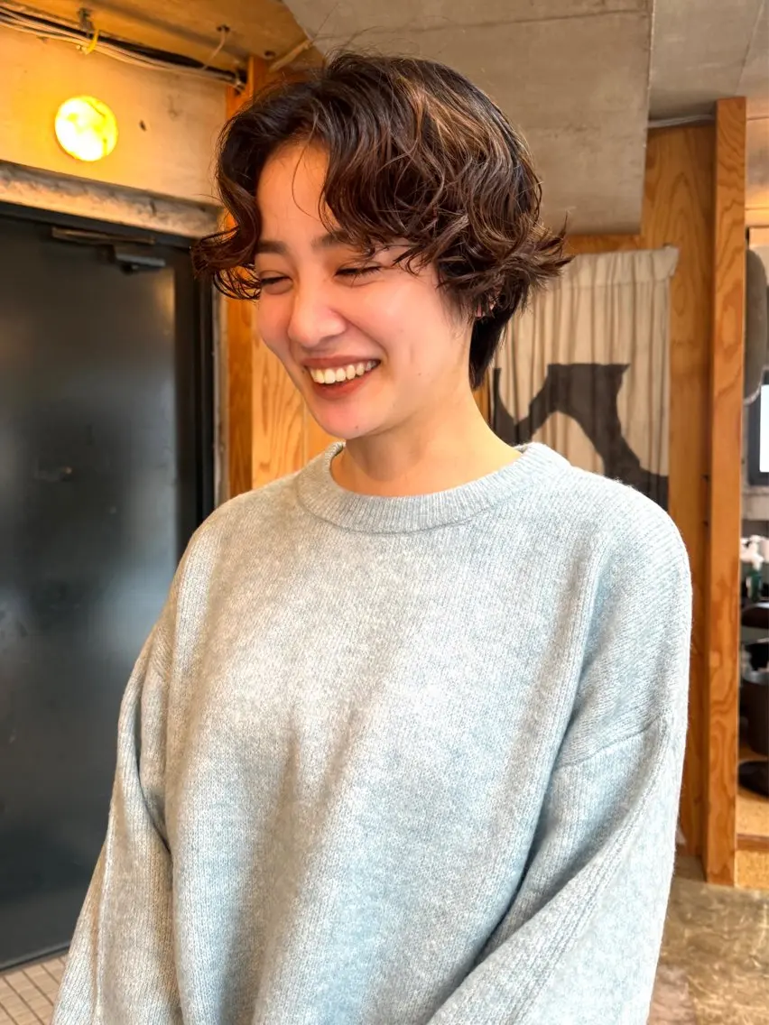 ショート パーマ ショートボブ ボブ ショートヘア カット パーマ 🍈yurina 福岡/パーマ🍈のヘアスタイル