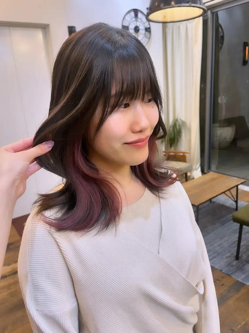 カラー インナーカラー 東茉央/ブリーチ /パーマ🧸銀座のヘアスタイル