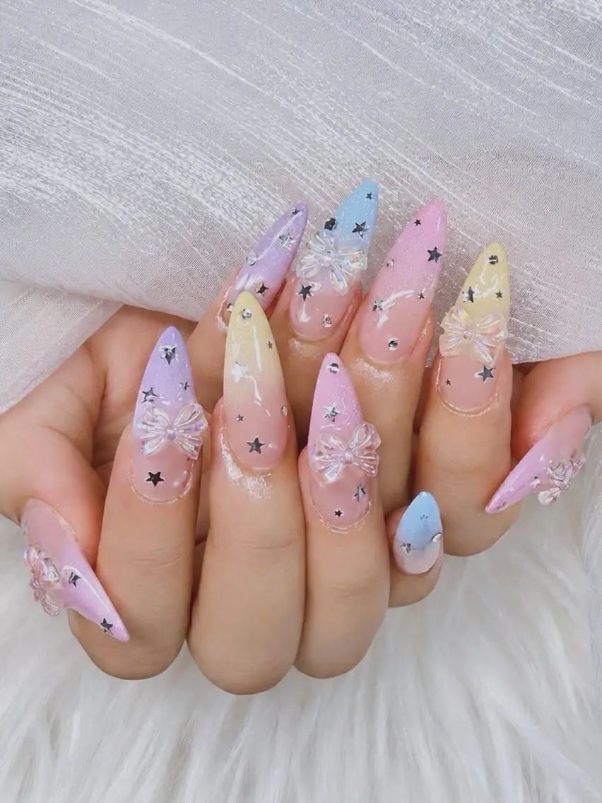 ネイル アートネイル オーロラネイル チークネイル 長さ出し フットネイル ハンドネイル Chan nailsのネイルデザイン