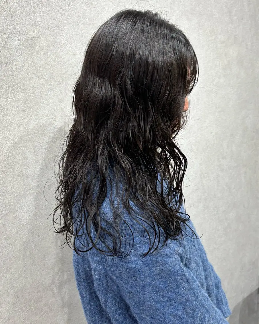 セミロング パーマ 髪質改善ストレート /暖色カラー🎀🪞のヘアスタイル