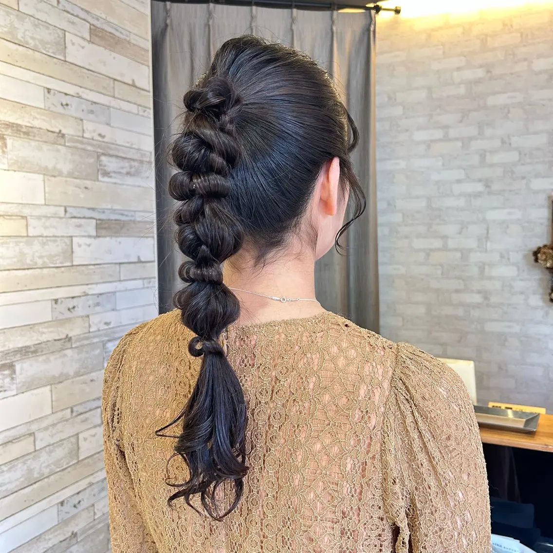 ロング カラー ヘアアレンジ ポニーテール ヘアセット ボブカット/アレンジ /さきのヘアスタイル